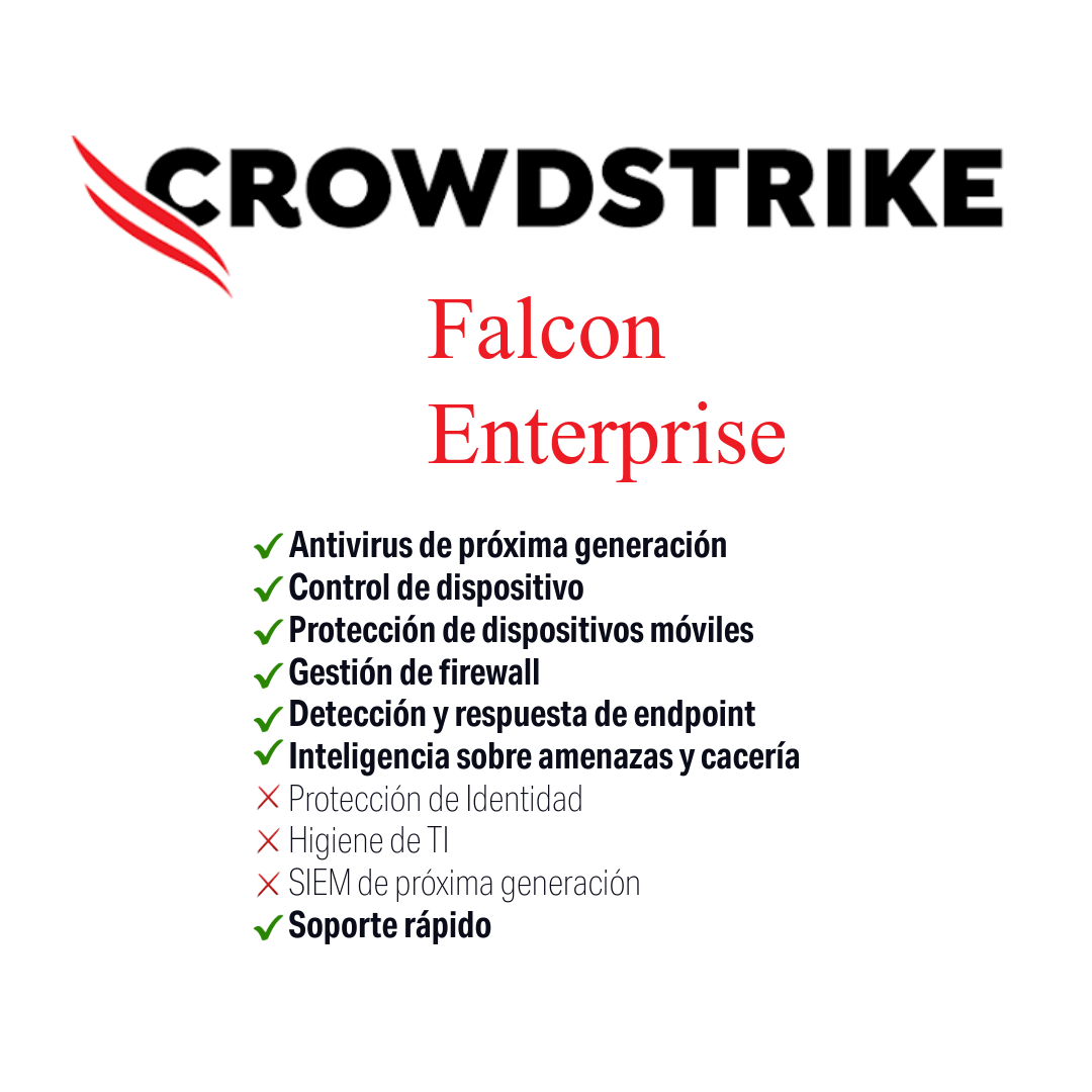 Crowdstrike Falcon Enterprise User – 1 – 249 users – 12 MOS *Costo por usuario - Image 2