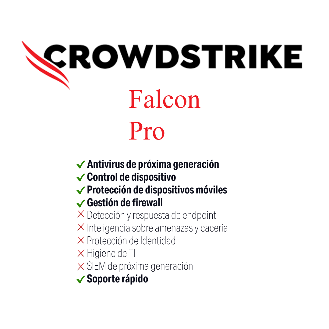 Crowdstrike Falcon Pro User – 1 – 249 users – 12 MOS *Costo por usuario - Image 2